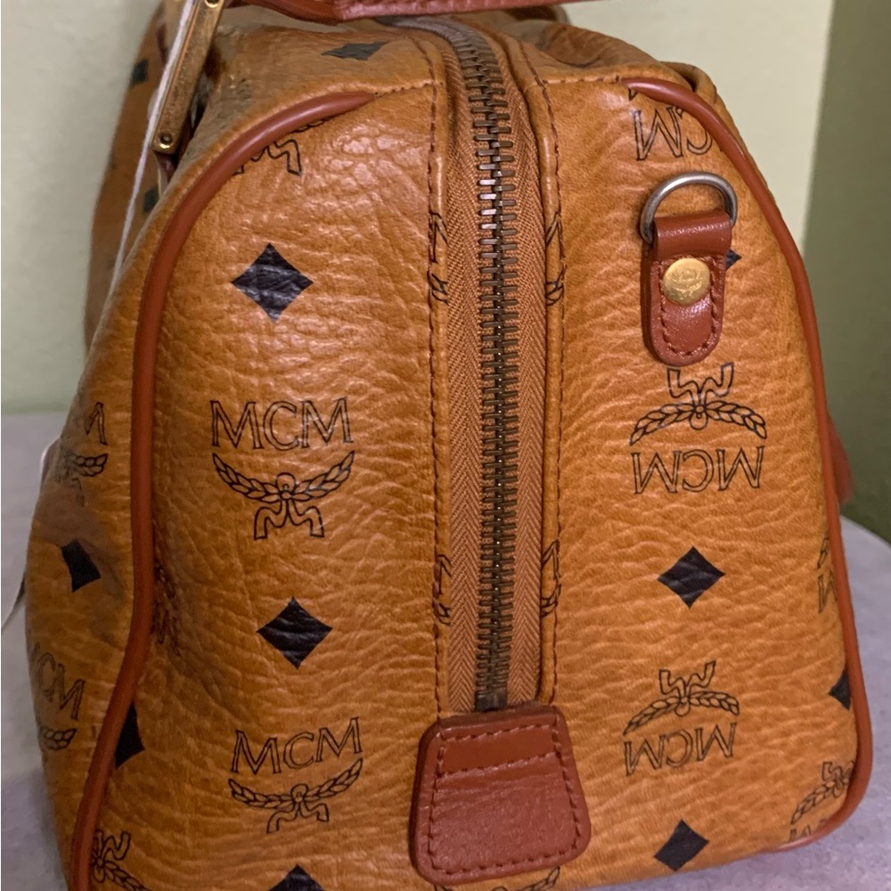 MCM Tan Satchel with Gold Accents - Picture 8 of 9